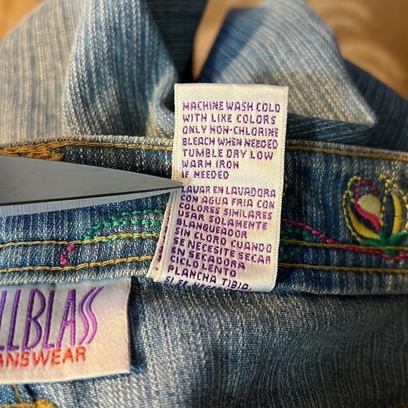 Bill Blass Jeans Wide Leg Capris Embroidered Size 8 - Picture 4 of 11